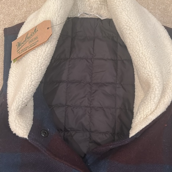 NWT! Woolrich Women's Giant Buffalo Wool Vest Purple/Blue Medium - Picture 4 of 5